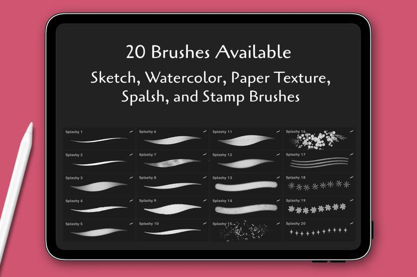 Procreate笔刷-人像素描水彩纹理插画笔刷套装素材资源 笔刷资源 sucaiwan.com