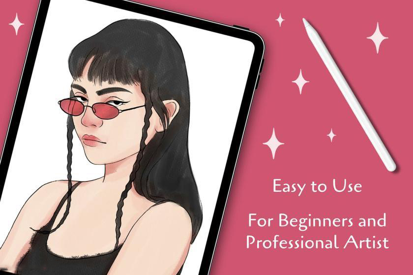 Procreate笔刷-人像素描水彩纹理插画笔刷套装素材资源 笔刷资源 sucaiwan.com