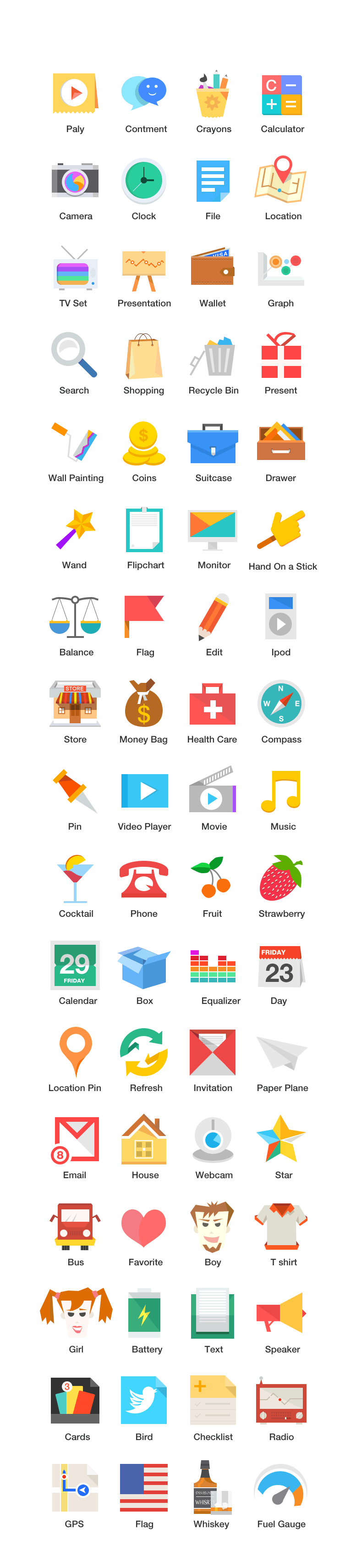 68枚扁平化图标，PSD源文件 图标素材 sucaiwan.com