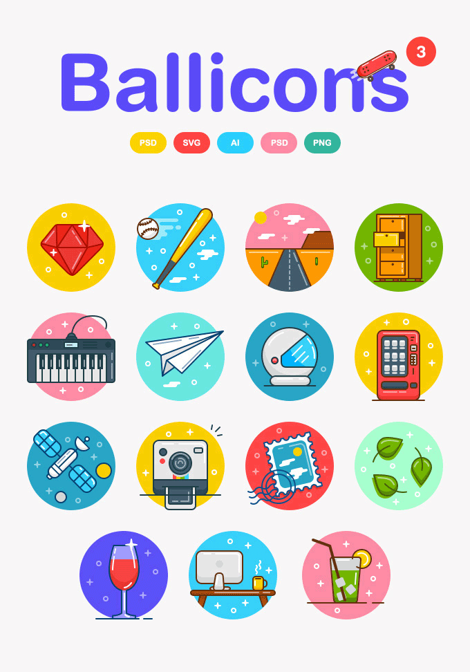 15枚生活图标，AI PSD SVG 源文件 图标素材 sucaiwan.com