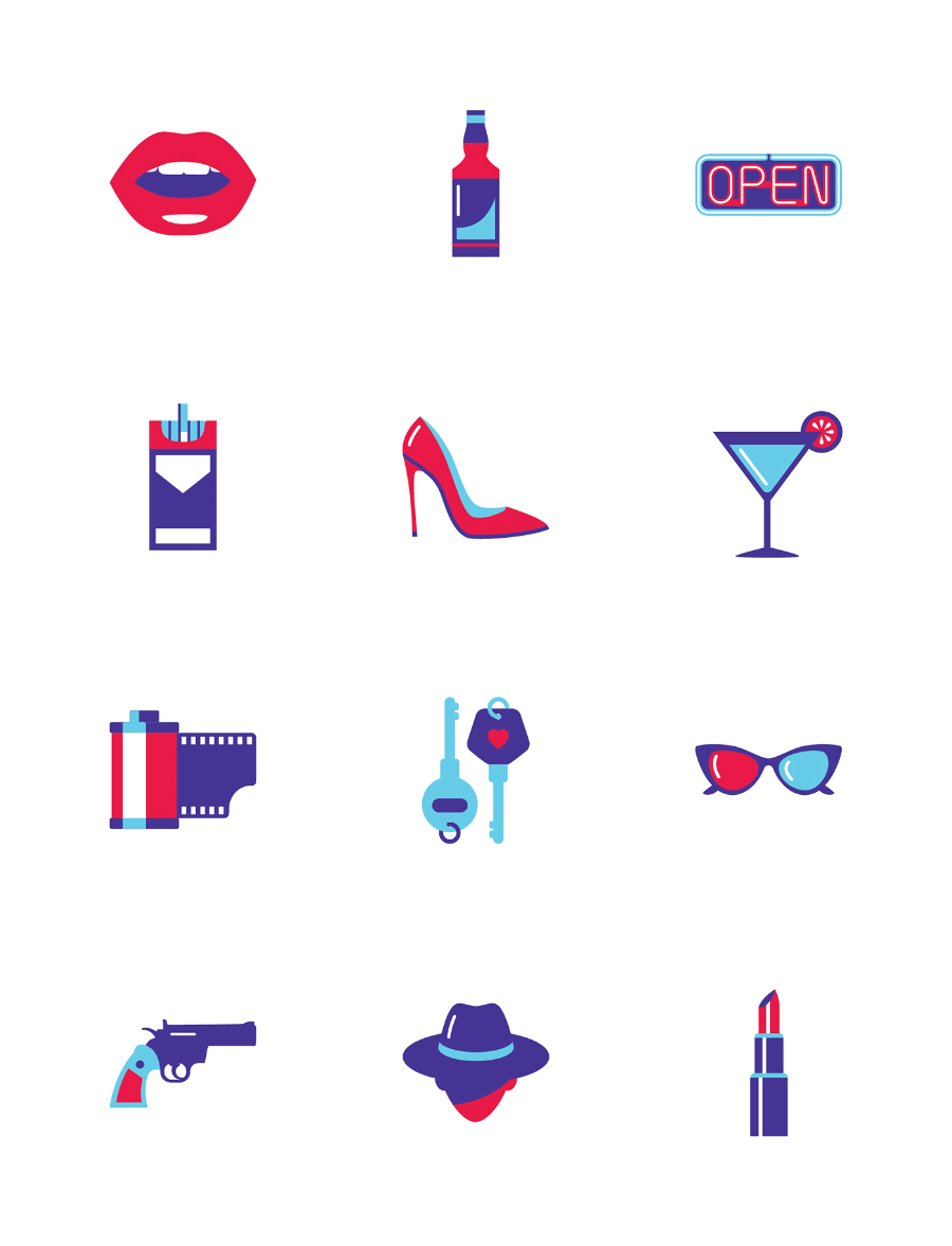 12枚电影相关图标，AI源文件 图标素材 sucaiwan.com