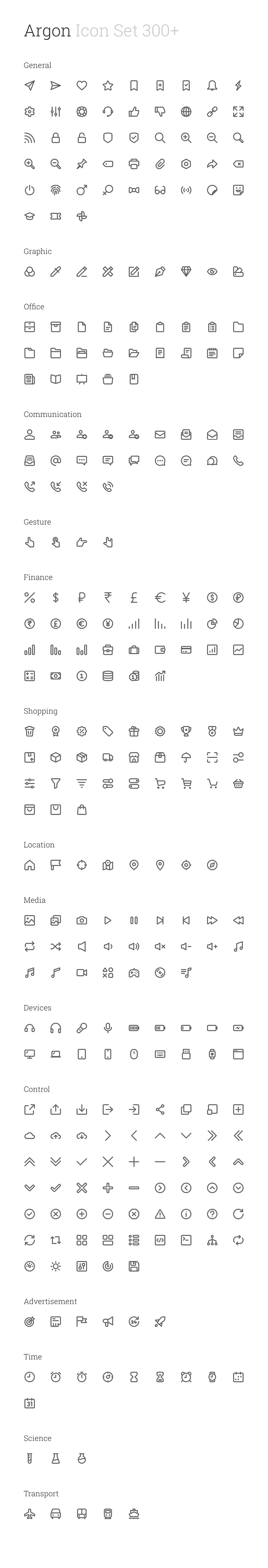 300+实用线性图标，SVG Sketch源文件 图标素材 sucaiwan.com