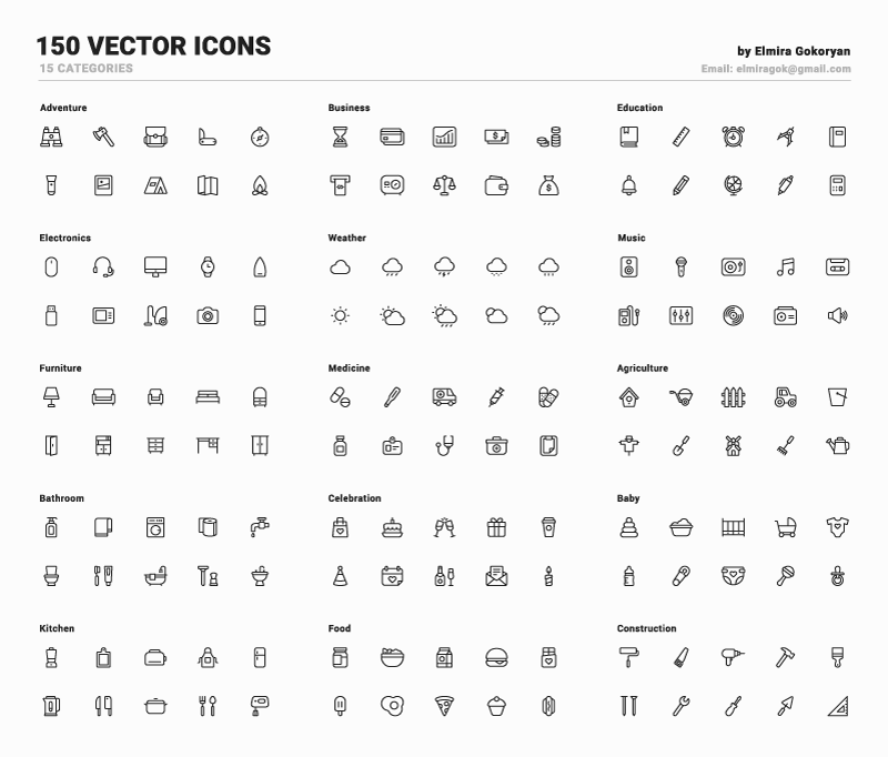 3套风格生活类矢量图标，AI PNG格式 图标素材 sucaiwan.com