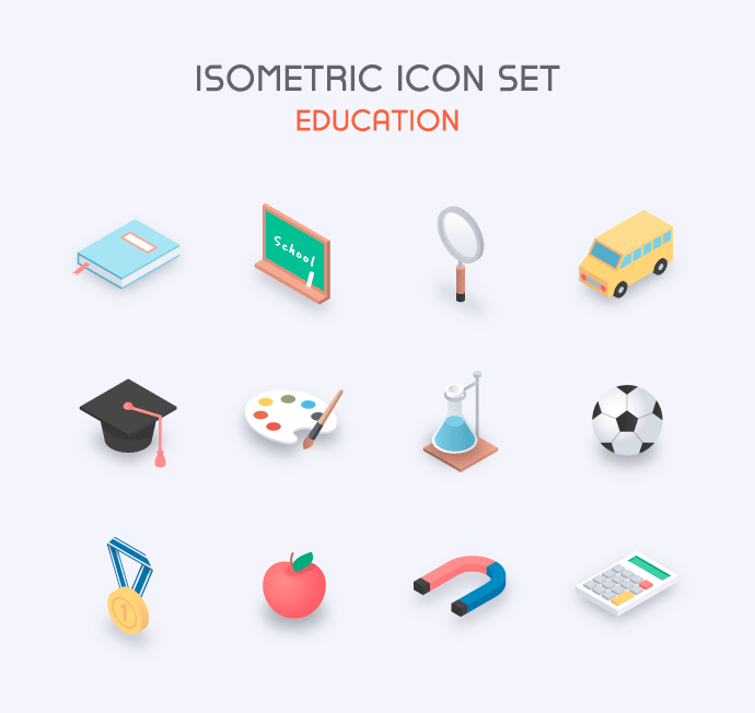 120枚2.5D风格主题图标，AI源文件 图标素材 sucaiwan.com