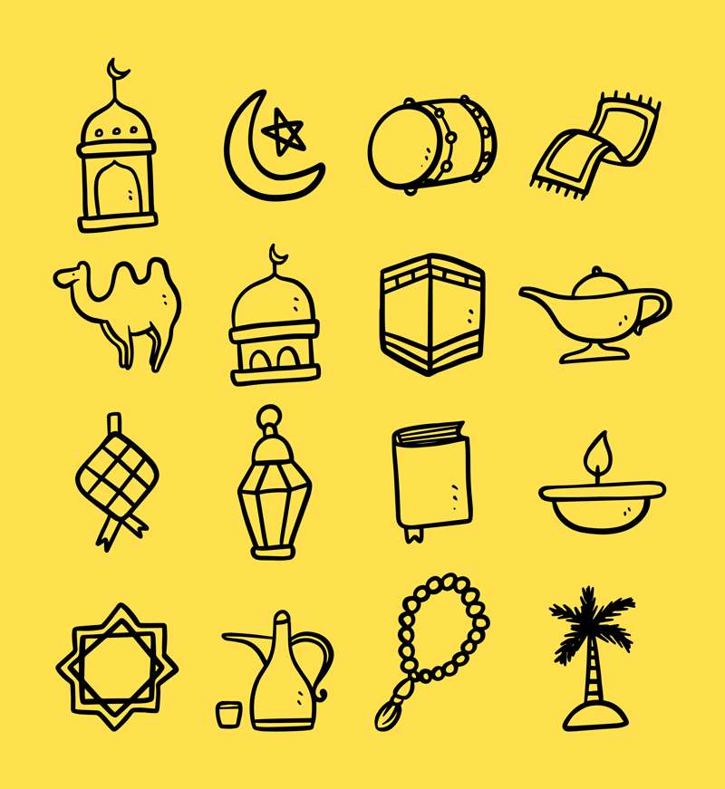 16枚沙漠主题图标，AI源文件 图标素材 sucaiwan.com