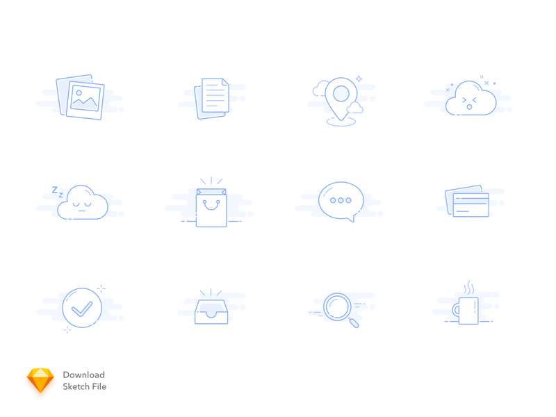 12枚空状态图标，sketch源文件 图标素材 sucaiwan.com