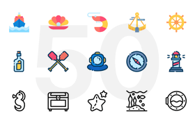 3套海洋主题图标，AI SVG PNG格式