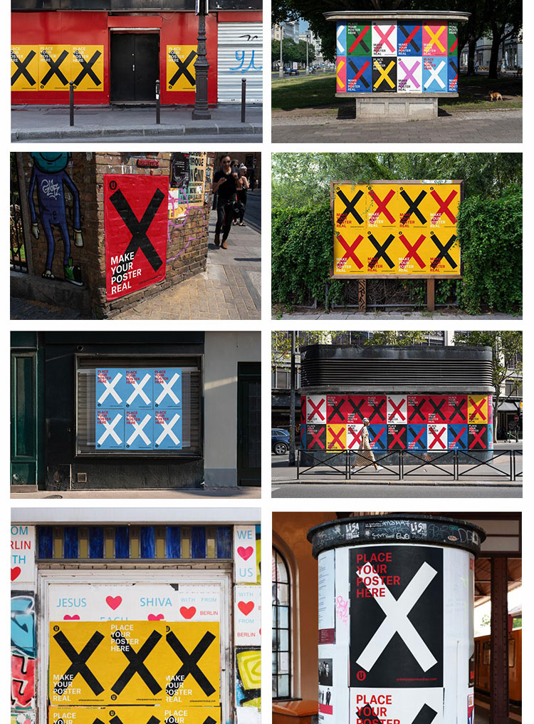 街头城市户外墙面海报广告褶皱样机场景展示PSD智能贴图模板素材 样机素材 sucaiwan.com