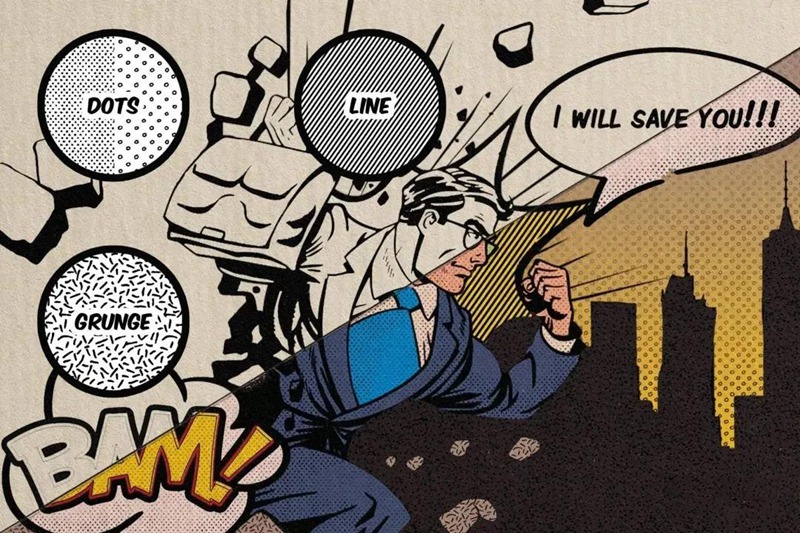 老式漫画几何线条Procreate纹理笔刷包 笔刷资源 sucaiwan.com