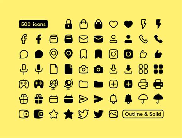 500枚圆角矢量图标，XD Sketch Figma格式 图标素材 sucaiwan.com