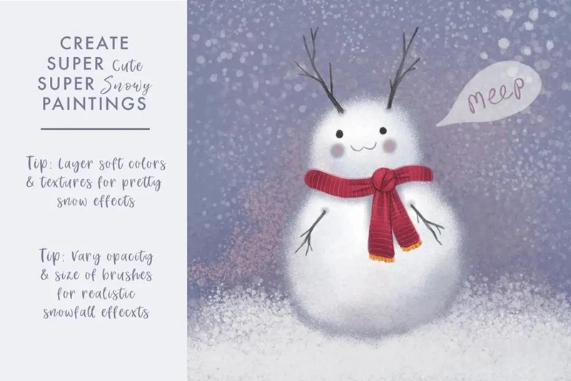 圣诞冰柱冰雪雪花飘香降雪效果procreate笔刷 笔刷资源 第2张-素材湾丨精选海外优质设计素材资源 圣诞冰柱冰雪雪花飘香降雪效果procreate笔刷 笔刷资源 sucaiwan.com