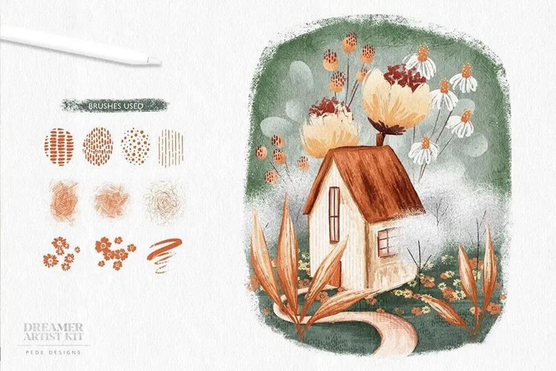 绘画梦想家艺术家Procreate笔刷套件 笔刷资源 sucaiwan.com