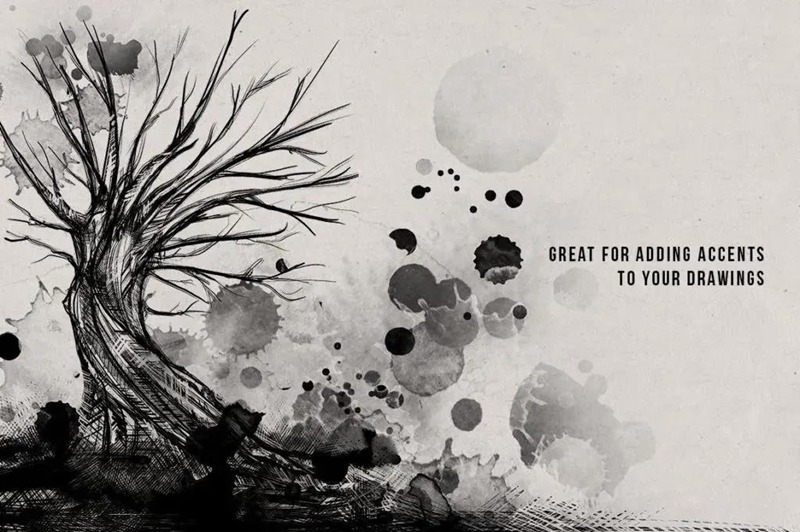 17款国风墨水飞溅效果素描绘画画笔Procreate笔刷 笔刷资源 第4张-素材湾丨精选海外优质设计素材资源 17款国风墨水飞溅效果素描绘画画笔Procreate笔刷 笔刷资源 sucaiwan.com