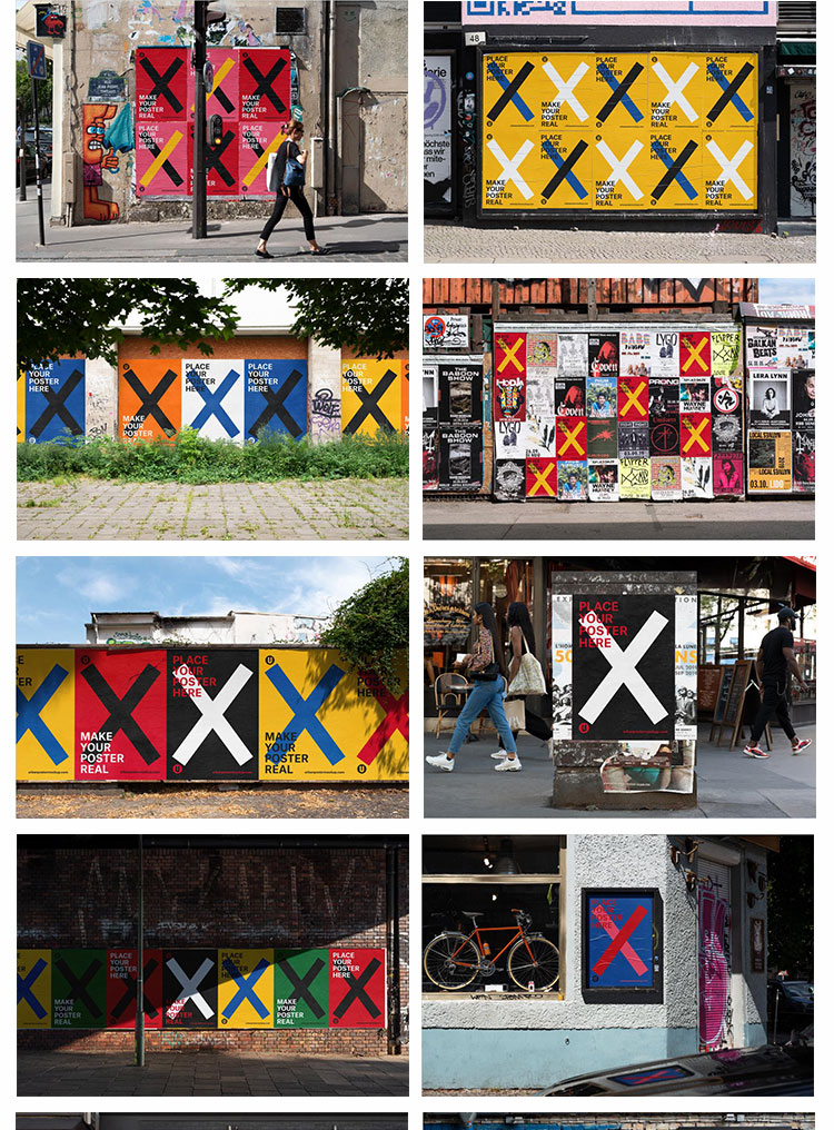 街头城市户外墙面海报广告褶皱样机场景展示PSD智能贴图模板素材 样机素材 sucaiwan.com