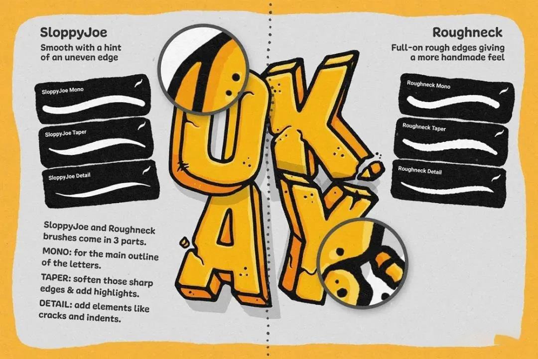 procreate笔刷-古怪涂鸦风格刻字procreate画笔+纹理 笔刷资源 第6张-素材湾丨精选海外优质设计素材资源 procreate笔刷-古怪涂鸦风格刻字procreate画笔+纹理 笔刷资源 sucaiwan.com