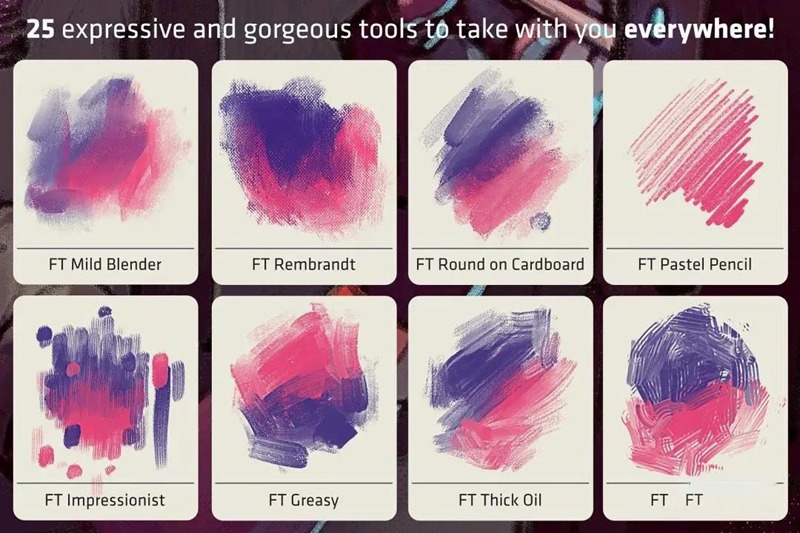 Procreate笔刷-超级手绘插画混合数码颜料 笔刷资源 第6张-素材湾丨精选海外优质设计素材资源 Procreate笔刷-超级手绘插画混合数码颜料 笔刷资源 sucaiwan.com