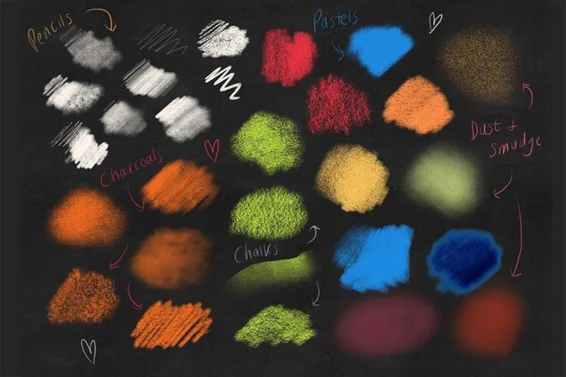 干性木炭粉笔粉彩纹理Procreate笔刷 笔刷资源 第2张-素材湾丨精选海外优质设计素材资源 干性木炭粉笔粉彩纹理Procreate笔刷 笔刷资源 sucaiwan.com