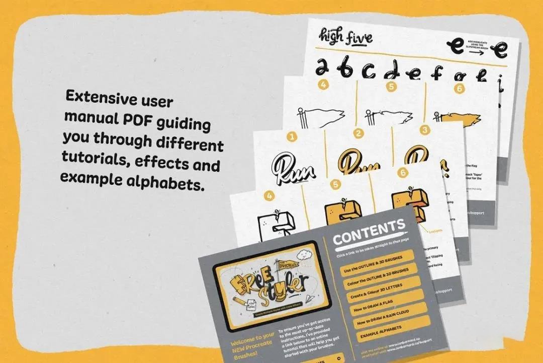 procreate笔刷-古怪涂鸦风格刻字procreate画笔+纹理 笔刷资源 第8张-素材湾丨精选海外优质设计素材资源 procreate笔刷-古怪涂鸦风格刻字procreate画笔+纹理 笔刷资源 sucaiwan.com