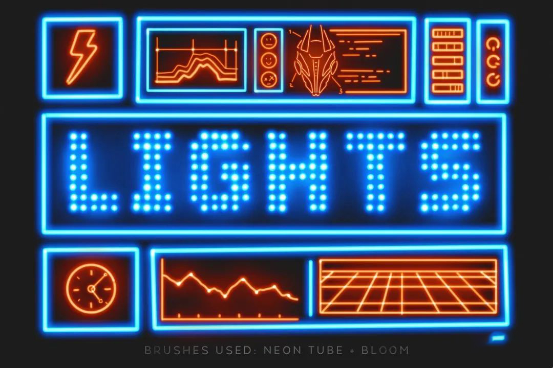 数字霓虹灯灯光Procreate笔刷素材 笔刷资源 第4张-素材湾丨精选海外优质设计素材资源 数字霓虹灯灯光Procreate笔刷素材 笔刷资源 sucaiwan.com