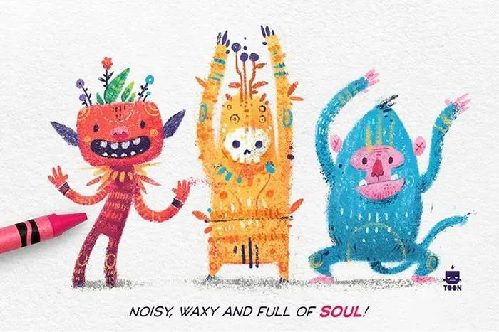 Procreate笔刷-趣味复古蜡笔纹理笔刷合集资源 笔刷资源 第2张-素材湾丨精选海外优质设计素材资源 Procreate笔刷-趣味复古蜡笔纹理笔刷合集资源 笔刷资源 sucaiwan.com