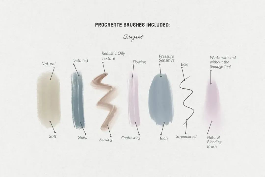 柔和质感油画混合PS和Procreate笔刷合集 笔刷资源 第6张-素材湾丨精选海外优质设计素材资源 柔和质感油画混合PS和Procreate笔刷合集 笔刷资源 sucaiwan.com