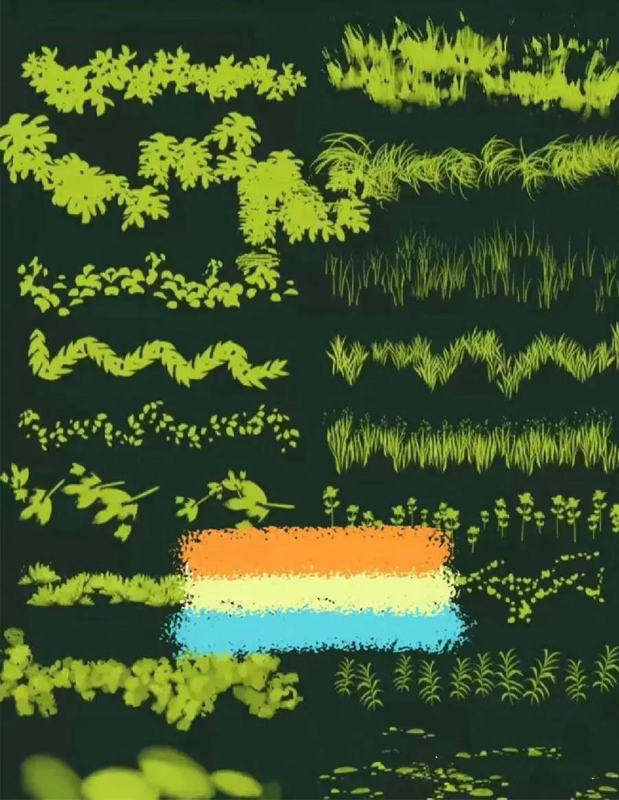 100款花草植物环境笔刷 笔刷资源 sucaiwan.com