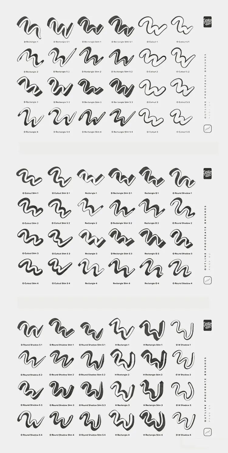 400款Procreate新款厚涂立体轮廓笔刷合集 笔刷资源 第4张-素材湾丨精选海外优质设计素材资源 400款Procreate新款厚涂立体轮廓笔刷合集 笔刷资源 sucaiwan.com