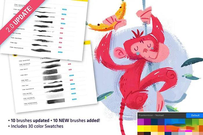 爆款Procreate专业干性纹理故障毛刺等笔刷合集 笔刷资源 第5张-素材湾丨精选海外优质设计素材资源 爆款Procreate专业干性纹理故障毛刺等笔刷合集 笔刷资源 sucaiwan.com