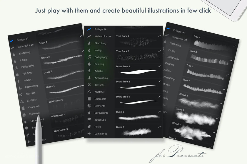 Procreate笔刷-树叶雪花星星植物风景插画笔刷素材资源 笔刷资源 第3张-素材湾丨精选海外优质设计素材资源 Procreate笔刷-树叶雪花星星植物风景插画笔刷素材资源 笔刷资源 sucaiwan.com