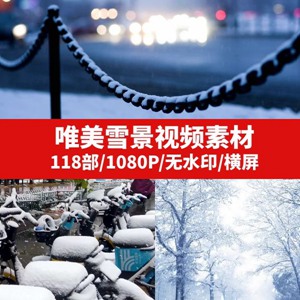 唯美雪景风景视频素材