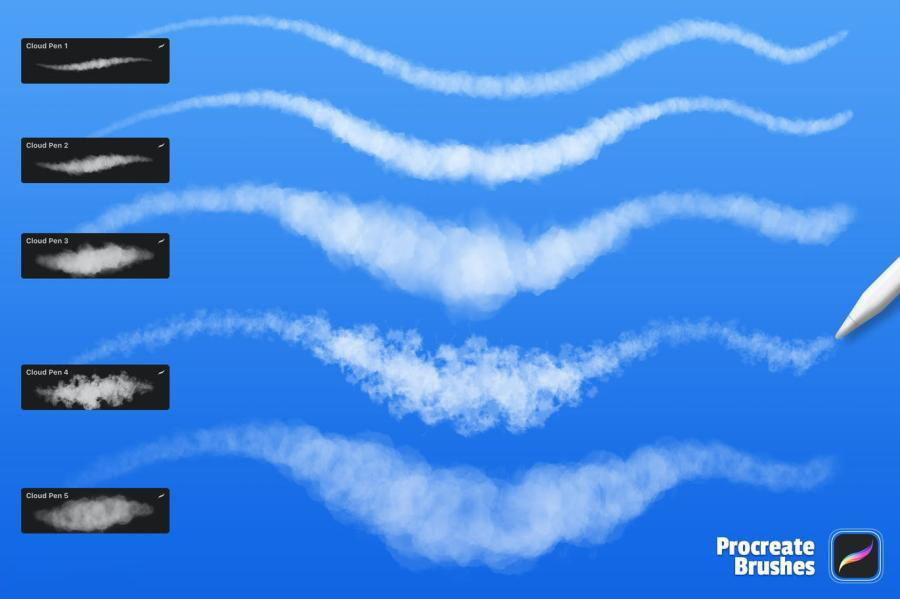 procreate笔刷-云朵云彩白云procreate笔刷资源素材 笔刷资源 第6张-素材湾丨精选海外优质设计素材资源 procreate笔刷-云朵云彩白云procreate笔刷资源素材 笔刷资源 sucaiwan.com