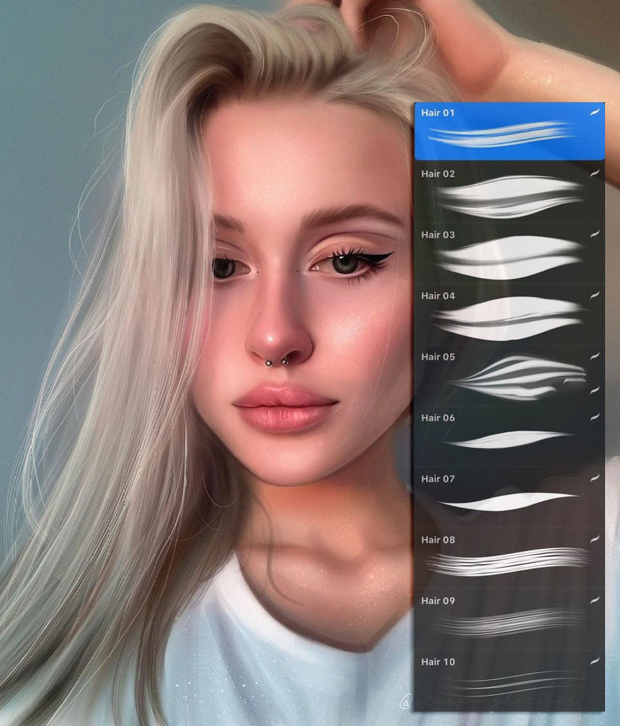 Procreate笔刷-人像厚涂眼睛头发磨皮Procreate笔刷素材资源包 笔刷资源 第16张-素材湾丨精选海外优质设计素材资源 Procreate笔刷-人像厚涂眼睛头发磨皮Procreate笔刷素材资源包 笔刷资源 sucaiwan.com
