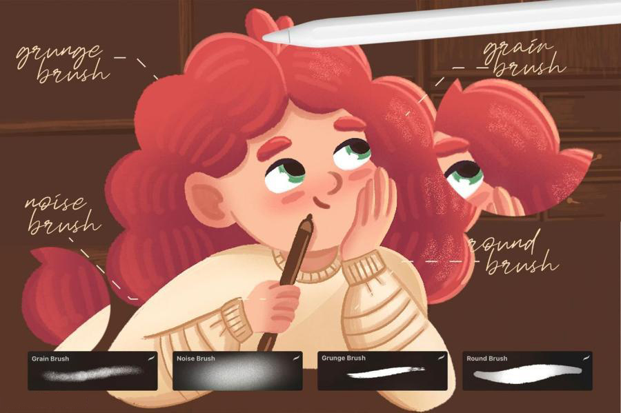 procreate笔刷-复古风格儿童插画procreate纹理笔刷下载 笔刷资源 第4张-素材湾丨精选海外优质设计素材资源 procreate笔刷-复古风格儿童插画procreate纹理笔刷下载 笔刷资源 sucaiwan.com