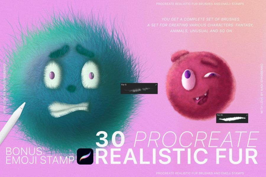 Procreate笔刷-蓬松毛绒绒插画线条线稿画笔Procreate笔刷素材 笔刷资源 第9张-素材湾丨精选海外优质设计素材资源 Procreate笔刷-蓬松毛绒绒插画线条线稿画笔Procreate笔刷素材 笔刷资源 sucaiwan.com