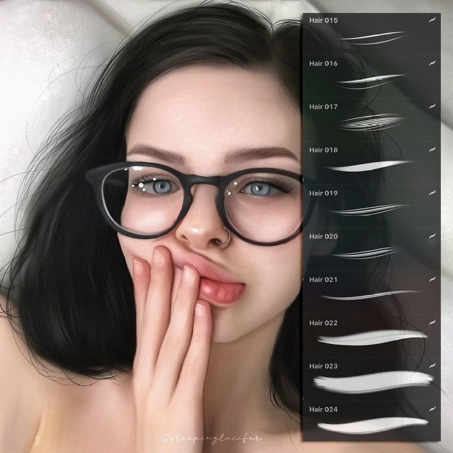 Procreate笔刷-人像厚涂眼睛头发磨皮Procreate笔刷素材资源包 笔刷资源 第17张-素材湾丨精选海外优质设计素材资源 Procreate笔刷-人像厚涂眼睛头发磨皮Procreate笔刷素材资源包 笔刷资源 sucaiwan.com