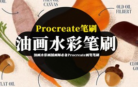 Procreate笔刷-油画水彩画插画师必备Procreate画笔笔刷下载