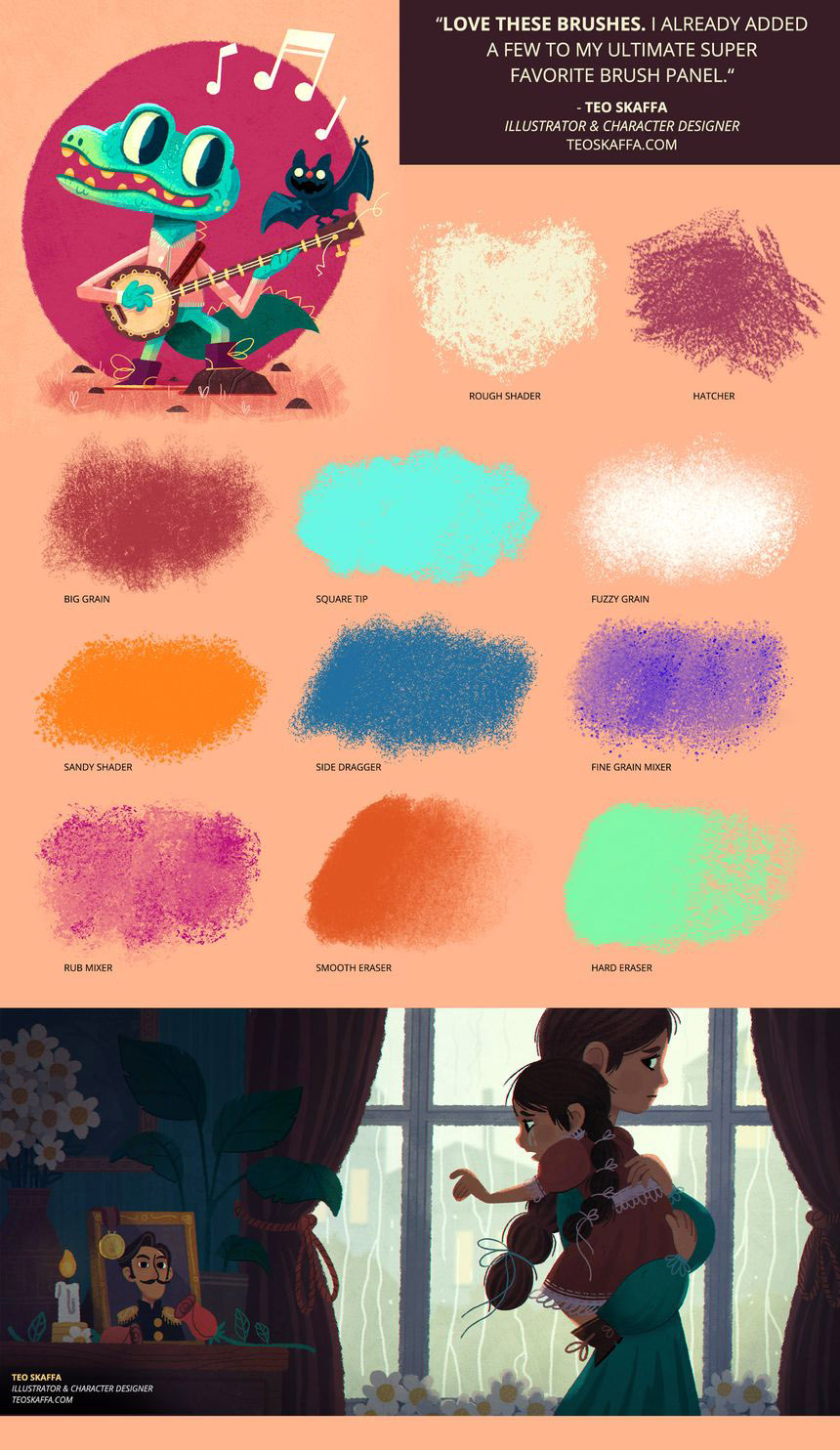 Procreate笔刷-漫画粉彩绘画画笔Procreate笔刷素材资源 笔刷资源 sucaiwan.com
