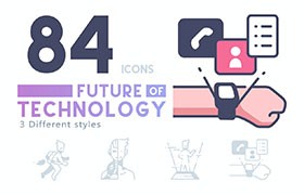 84枚人工智能科技AI矢量图标