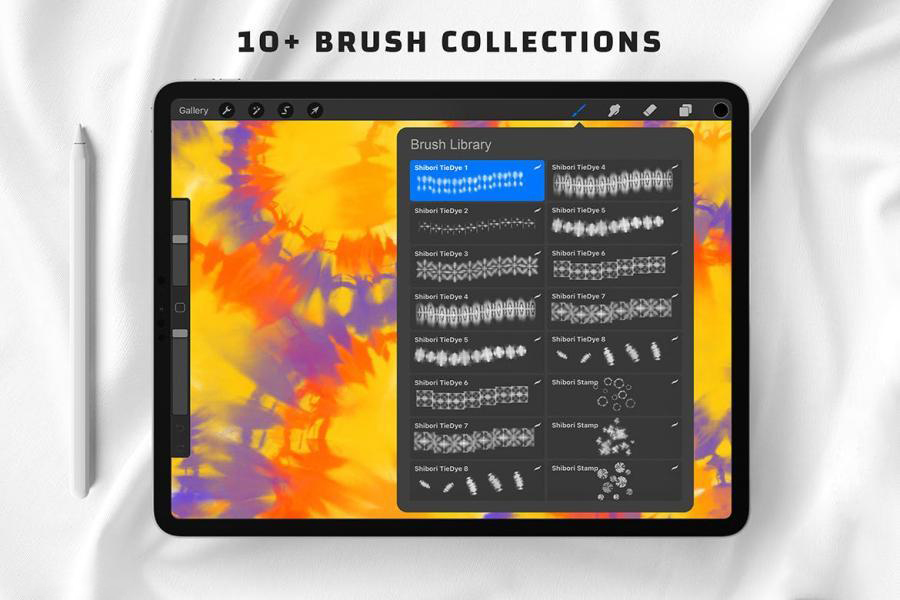 Procreate笔刷-扎染纹理效果Procreate图案笔刷和色卡素材 笔刷资源 第2张-素材湾丨精选海外优质设计素材资源 Procreate笔刷-扎染纹理效果Procreate图案笔刷和色卡素材 笔刷资源 sucaiwan.com