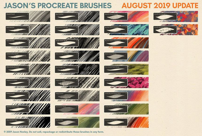 Procreate笔刷-干介质墨水油漆画笔Procreate笔刷套装素材资源 笔刷资源 第14张-素材湾丨精选海外优质设计素材资源 Procreate笔刷-干介质墨水油漆画笔Procreate笔刷套装素材资源 笔刷资源 sucaiwan.com