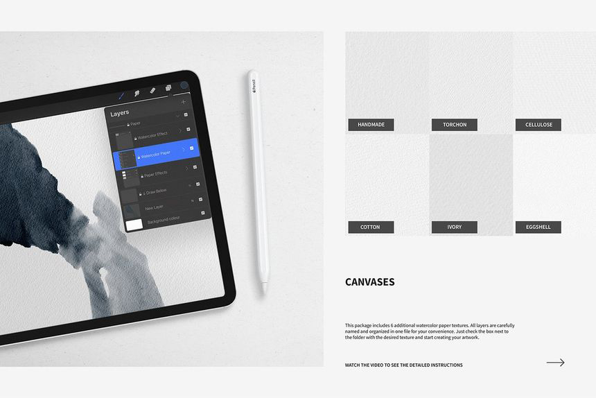 Procreate笔刷-Procreate水彩笔刷和纸张纹理素材 笔刷资源 第5张-素材湾丨精选海外优质设计素材资源 Procreate笔刷-Procreate水彩笔刷和纸张纹理素材 笔刷资源 sucaiwan.com