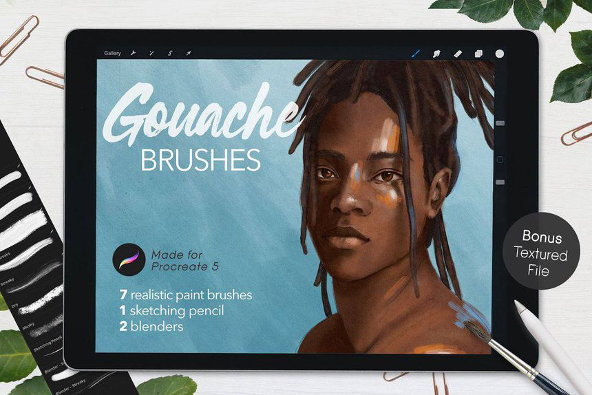Procreate笔刷-水粉素描铅笔效果Procreate笔刷资源下载 笔刷资源 sucaiwan.com