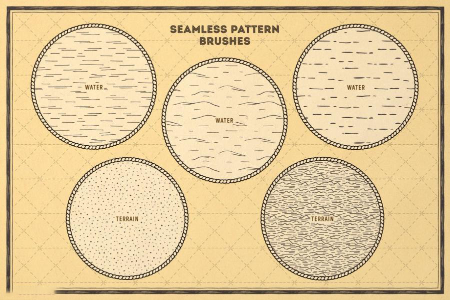 Procreate笔刷-动植物建筑航海路线图地图元素笔刷素材 笔刷资源 第8张-素材湾丨精选海外优质设计素材资源 Procreate笔刷-动植物建筑航海路线图地图元素笔刷素材 笔刷资源 sucaiwan.com