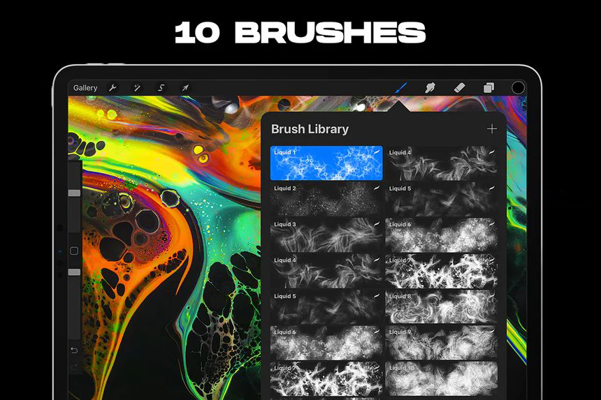 Procreate笔刷-流动的液体图案Procreate笔刷素材 笔刷资源 第2张-素材湾丨精选海外优质设计素材资源 Procreate笔刷-流动的液体图案Procreate笔刷素材 笔刷资源 sucaiwan.com