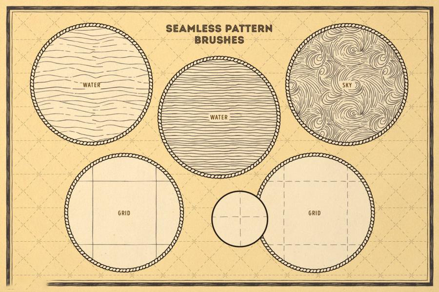 Procreate笔刷-动植物建筑航海路线图地图元素笔刷素材 笔刷资源 第9张-素材湾丨精选海外优质设计素材资源 Procreate笔刷-动植物建筑航海路线图地图元素笔刷素材 笔刷资源 sucaiwan.com