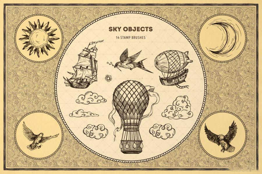 Procreate笔刷-动植物建筑航海路线图地图元素笔刷素材 笔刷资源 第3张-素材湾丨精选海外优质设计素材资源 Procreate笔刷-动植物建筑航海路线图地图元素笔刷素材 笔刷资源 sucaiwan.com