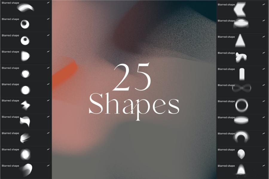 Procreate笔刷-模糊颗粒状线条圆形笔刷素材资源 笔刷资源 sucaiwan.com