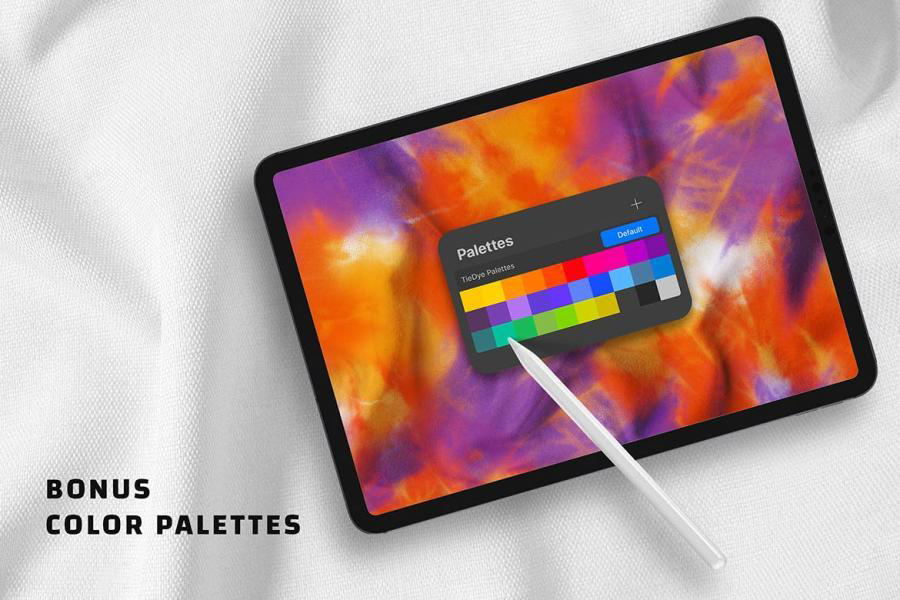 Procreate笔刷-扎染纹理效果Procreate图案笔刷和色卡素材 笔刷资源 第4张-素材湾丨精选海外优质设计素材资源 Procreate笔刷-扎染纹理效果Procreate图案笔刷和色卡素材 笔刷资源 sucaiwan.com
