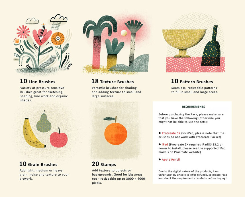 Procreate笔刷-线条纹理图案插画Procreate笔刷素材 笔刷资源 第3张-素材湾丨精选海外优质设计素材资源 Procreate笔刷-线条纹理图案插画Procreate笔刷素材 笔刷资源 sucaiwan.com