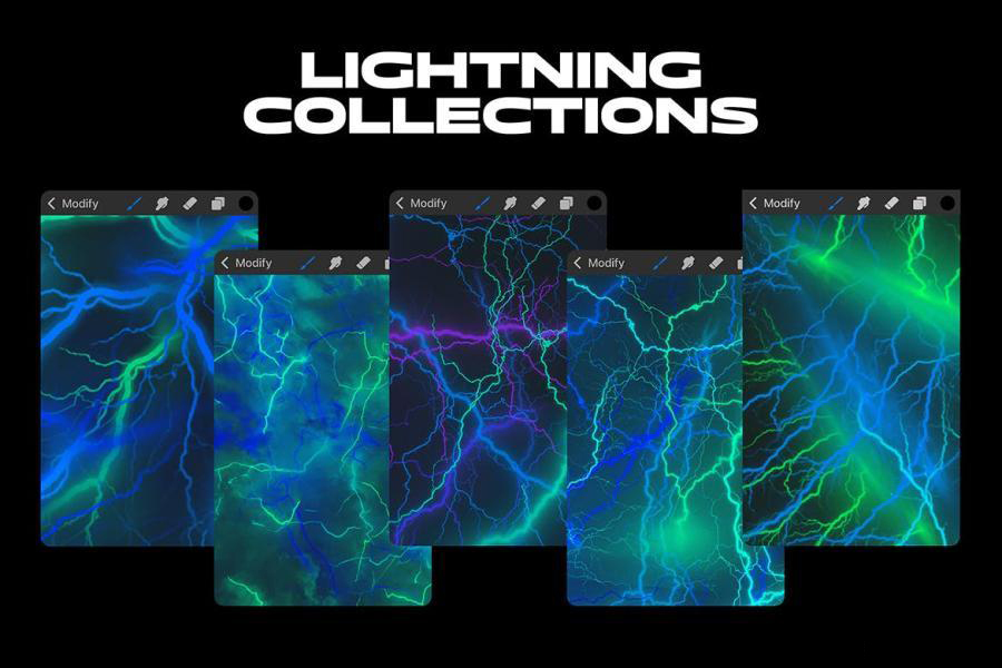 Procreate笔刷-闪电雷电形状图案Procreate笔刷素材 笔刷资源 第3张-素材湾丨精选海外优质设计素材资源 Procreate笔刷-闪电雷电形状图案Procreate笔刷素材 笔刷资源 sucaiwan.com